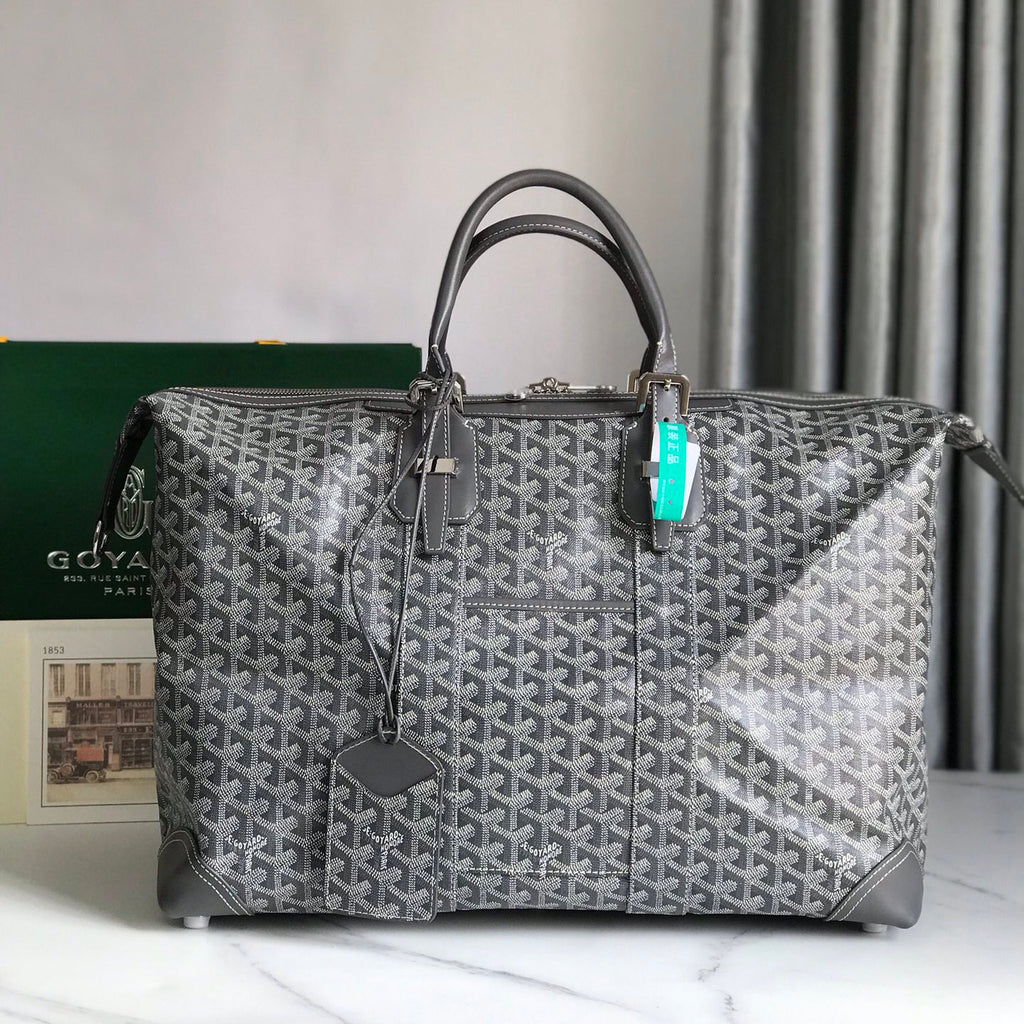 GOYARD Men's And Women's Old Flower Full Print Canvas Collocation Cowhide Shoulder Cross Handbag Travel Bag Bags #75471