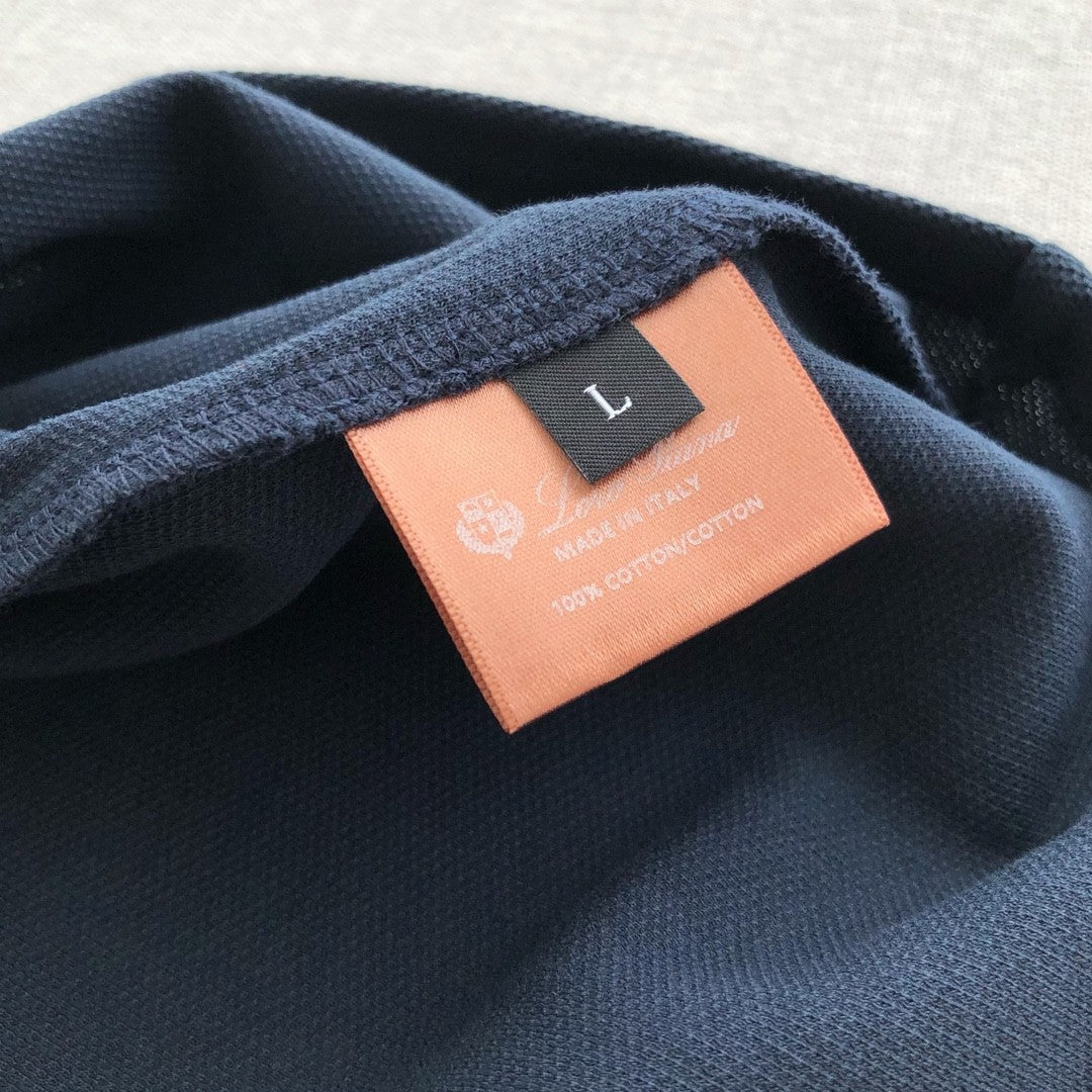 Loro Piana Men's Summer Chest But Pocket Design Solid Color Cotton Short Sleeve Fitted Regatta Polo Shirt Ngvp #8517