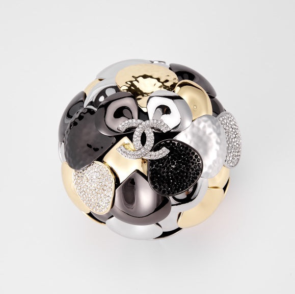 Chanel Collector's Series Camellia Ball Evening Clutch A Exquisite And Sophisticated Work Of Art Handcrafted From Solid Brass Bags Bag #195670