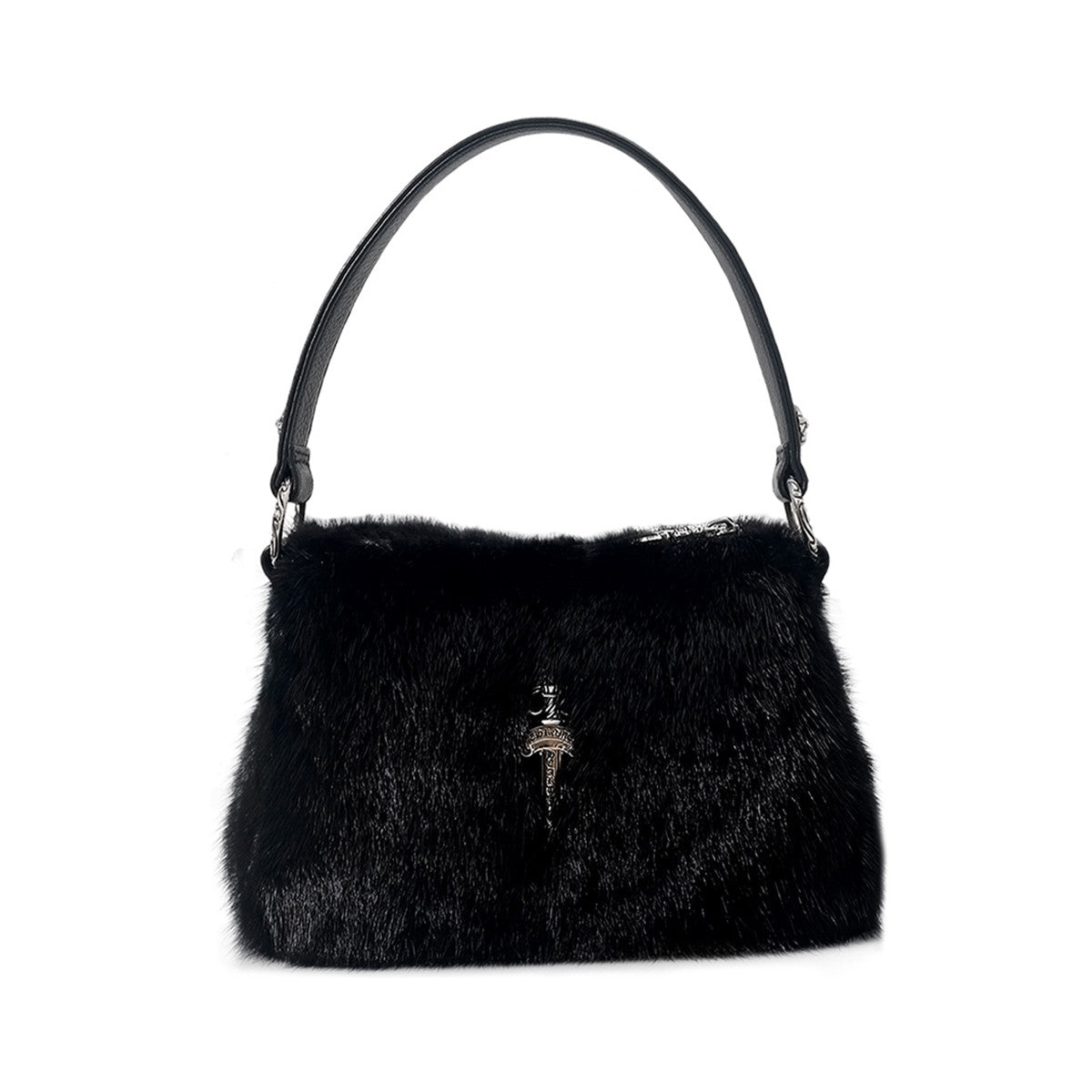 Chrome Hearts Women's Fashion Classic Leather Sword Jacquard 925 Sterling Silver Jewelry Solid Color Underarm Bag Small Handbag Bags K680 #81574