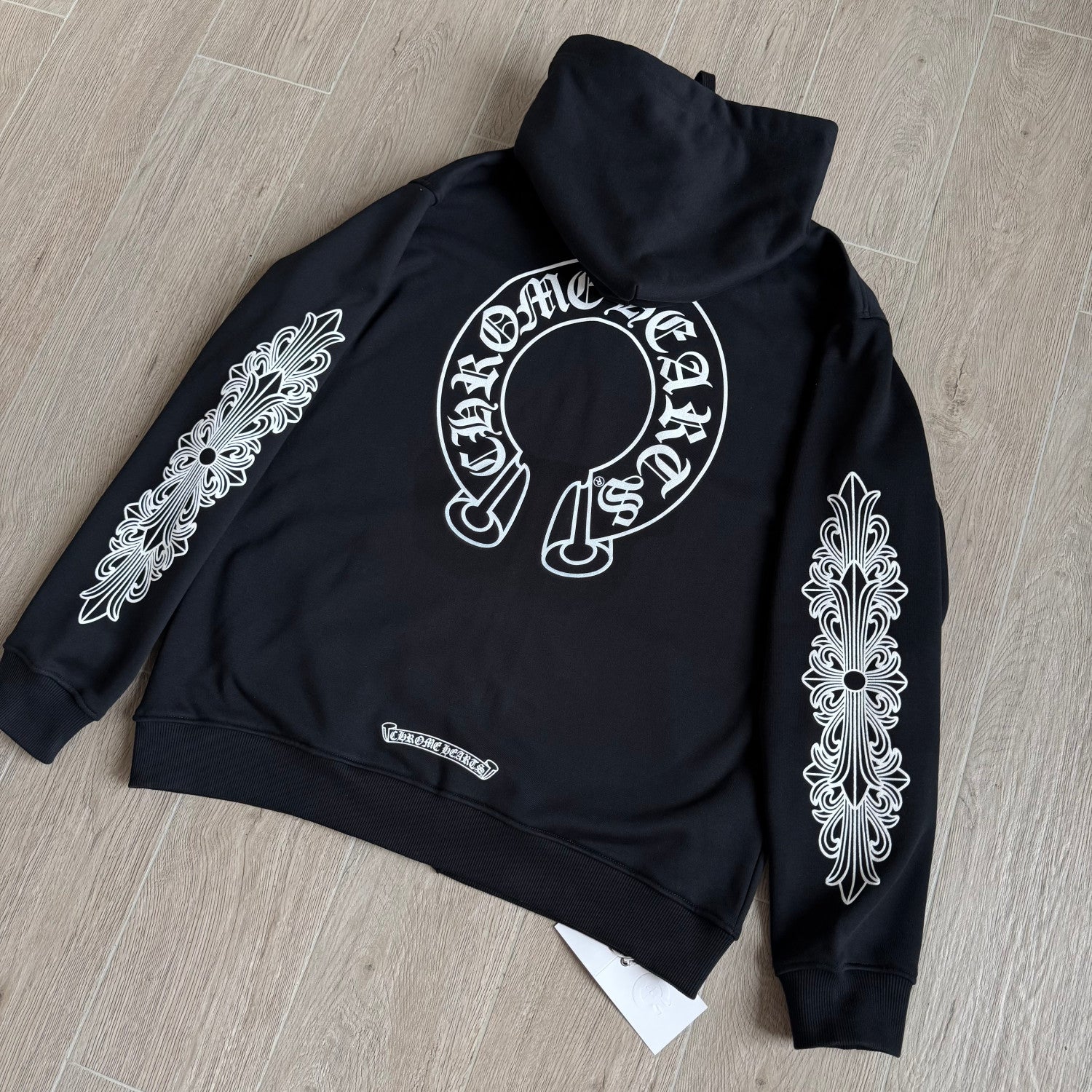 Chrome Hearts 925 Sterling Silver Hardware Classic Horseshoe Flower Arm Zipper Sweatshirt #333189
