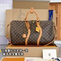 Louis Vuitton Men's Keepall 50cm Travel Bag Monogram Coated Canvas Logo Print Adjustable Removable Shoulder Strap Crossbody Handbag Bags #71894