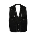 Rick Owens Men's Spring/Autumn Solid Colour V-Neck Backless Workwear Single-Breasted Vest Jacket #76954