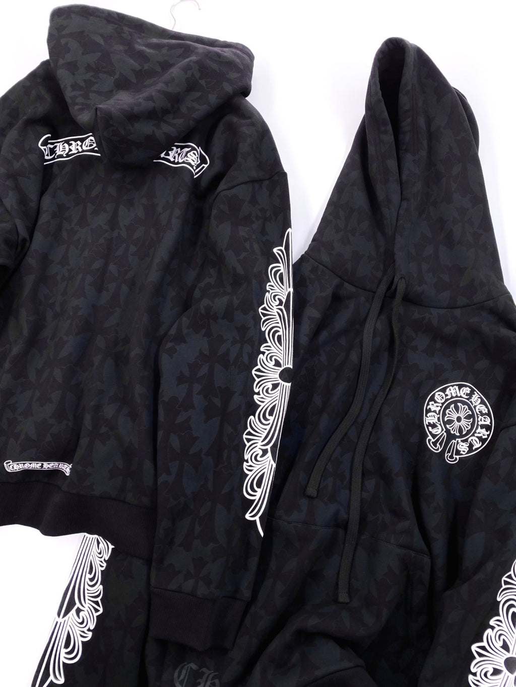 Chrome Hearts Men's Spring and Autumn Black Logo Printed Long Sleeve Hooded Sweatshirt Pullover #99846