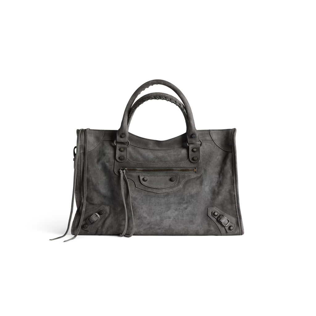 Balenciaga LE CITY Medium Handbag Women's Fashion Luxury Solid-Colour Suede Tote Bag Crossbody Bag Bags 8230582AB2A1143 Ngvp #2434