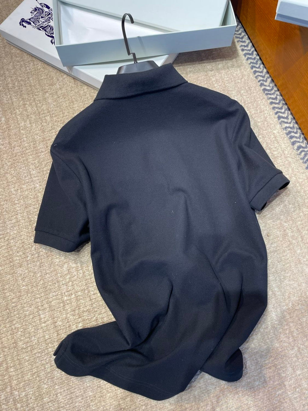 Burberry Metallic EKD Cotton Polo Shirt in Black #377794