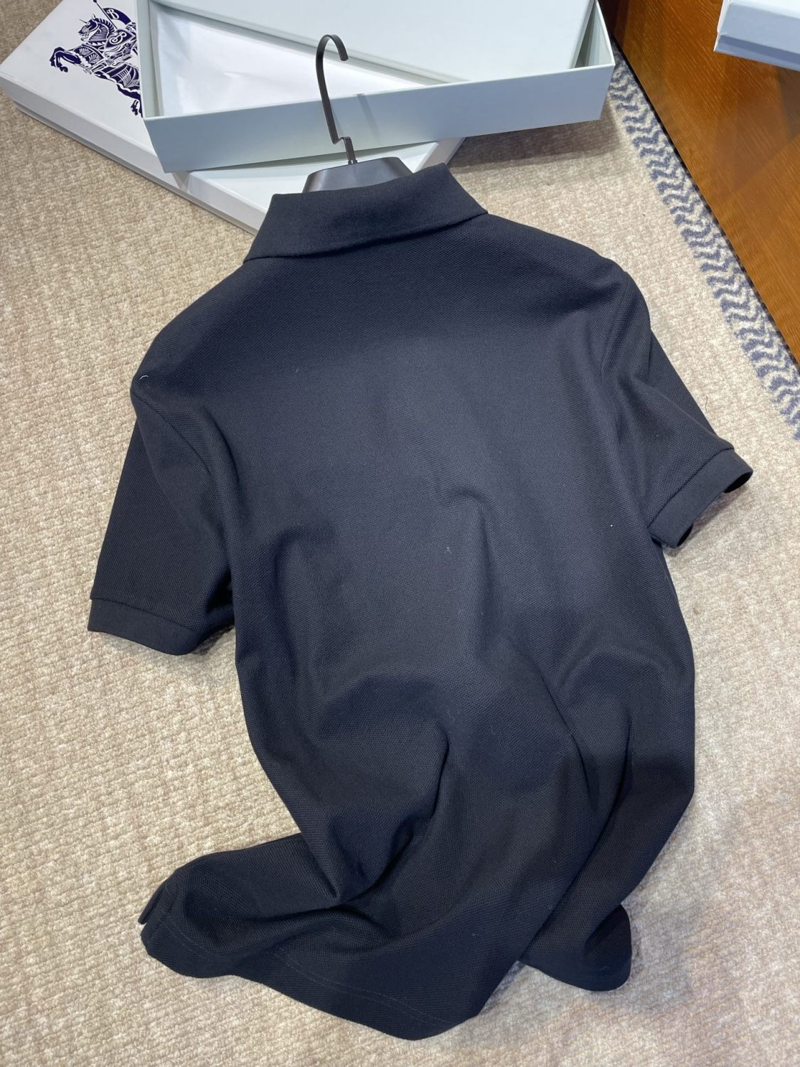Burberry Metallic EKD Cotton Polo Shirt in Black #377794