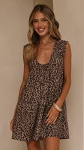 Vanessa Oversized Mini Dress - Leopard Print