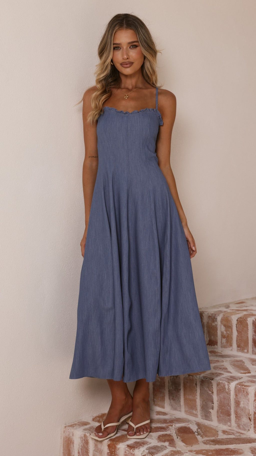 Tanya Maxi Dress - Blue Denim