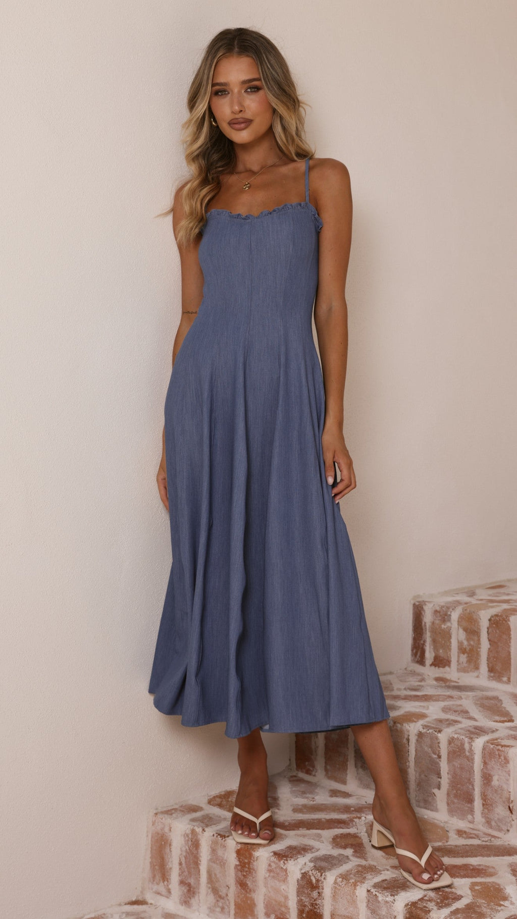 Tanya Maxi Dress - Blue Denim
