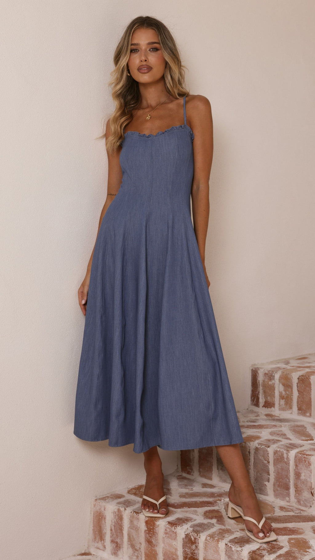 Tanya Maxi Dress - Blue Denim