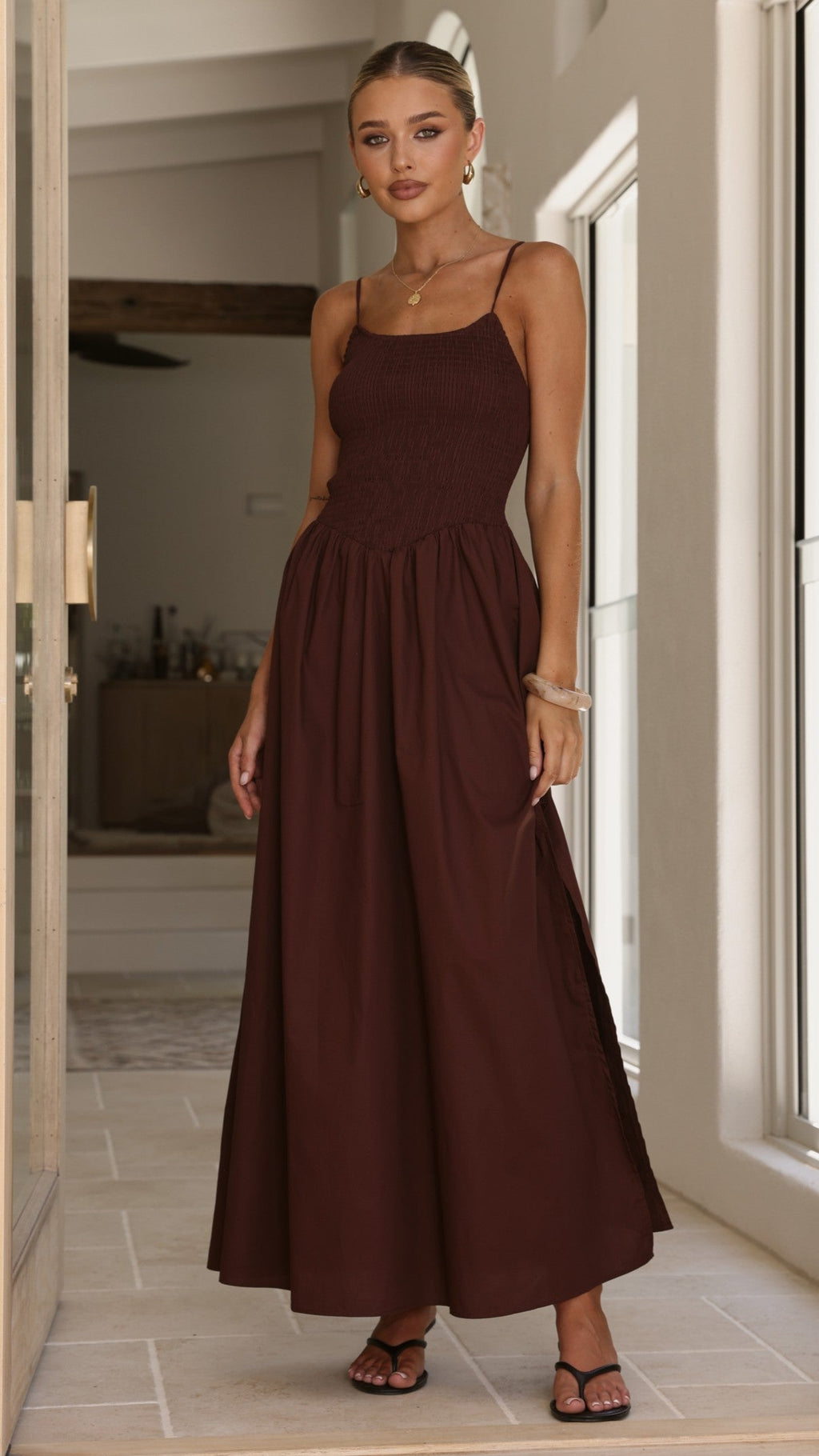 Gena Maxi Dress - Chocolate