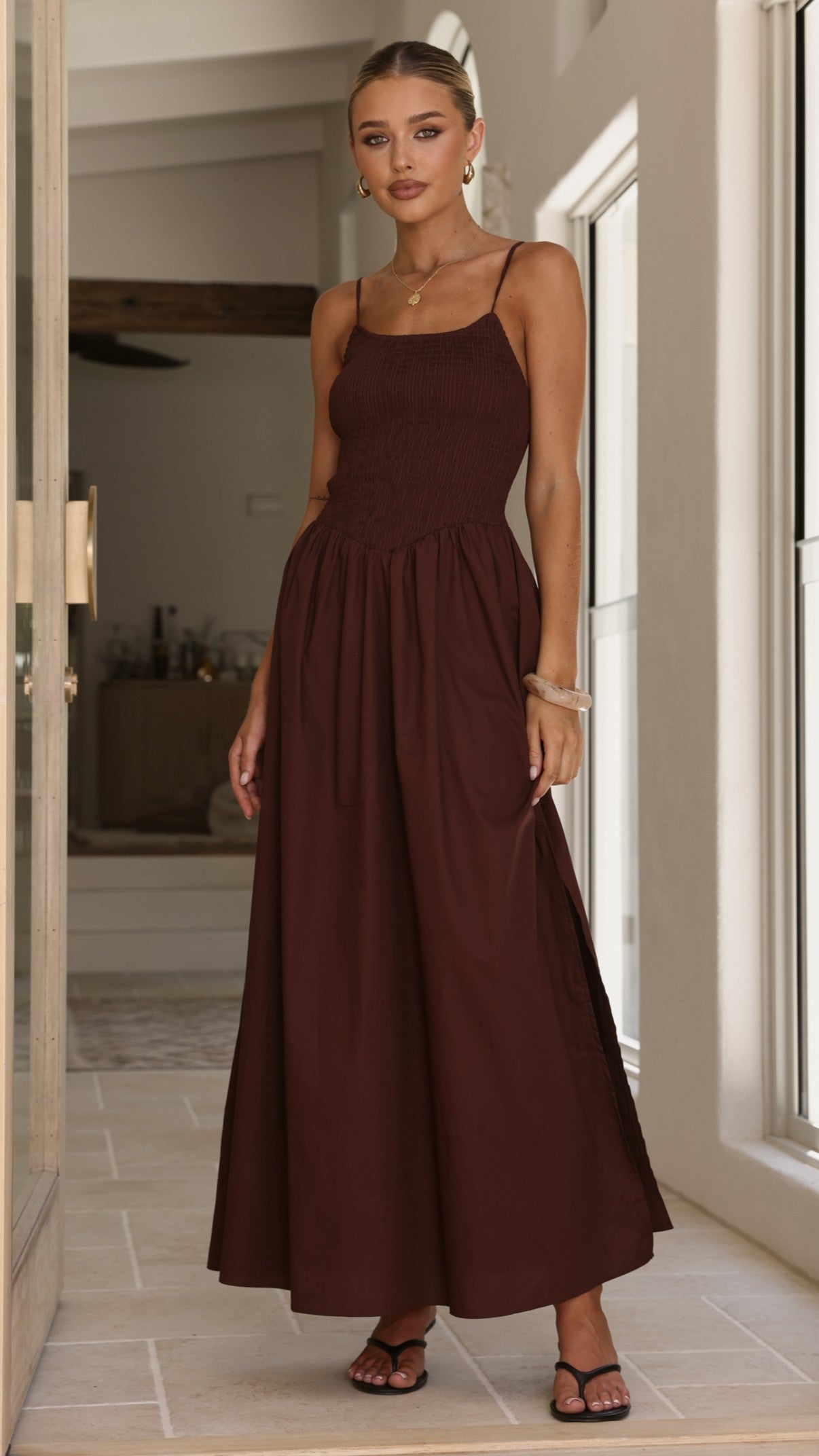 Gena Maxi Dress - Chocolate