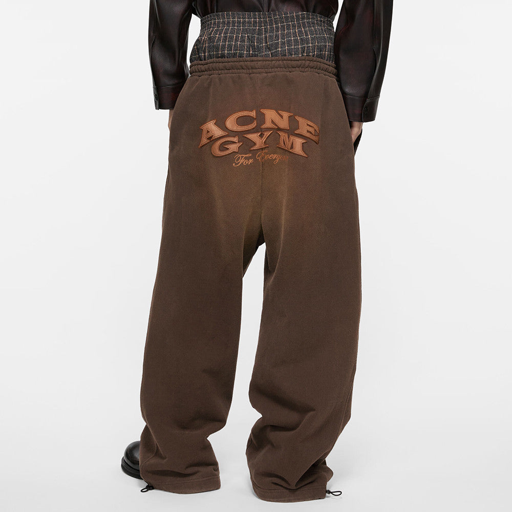 Acne Studios Layered logo sweatpants Dark Brown #336631