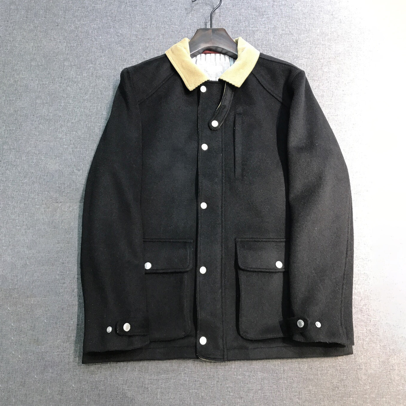 Brunello Cucinelli Men's Fall/Winter Fashion Show Reversible Collar Zipper Hunting Style Vintage Business Casual Wool Twill Coat Jacket #79494