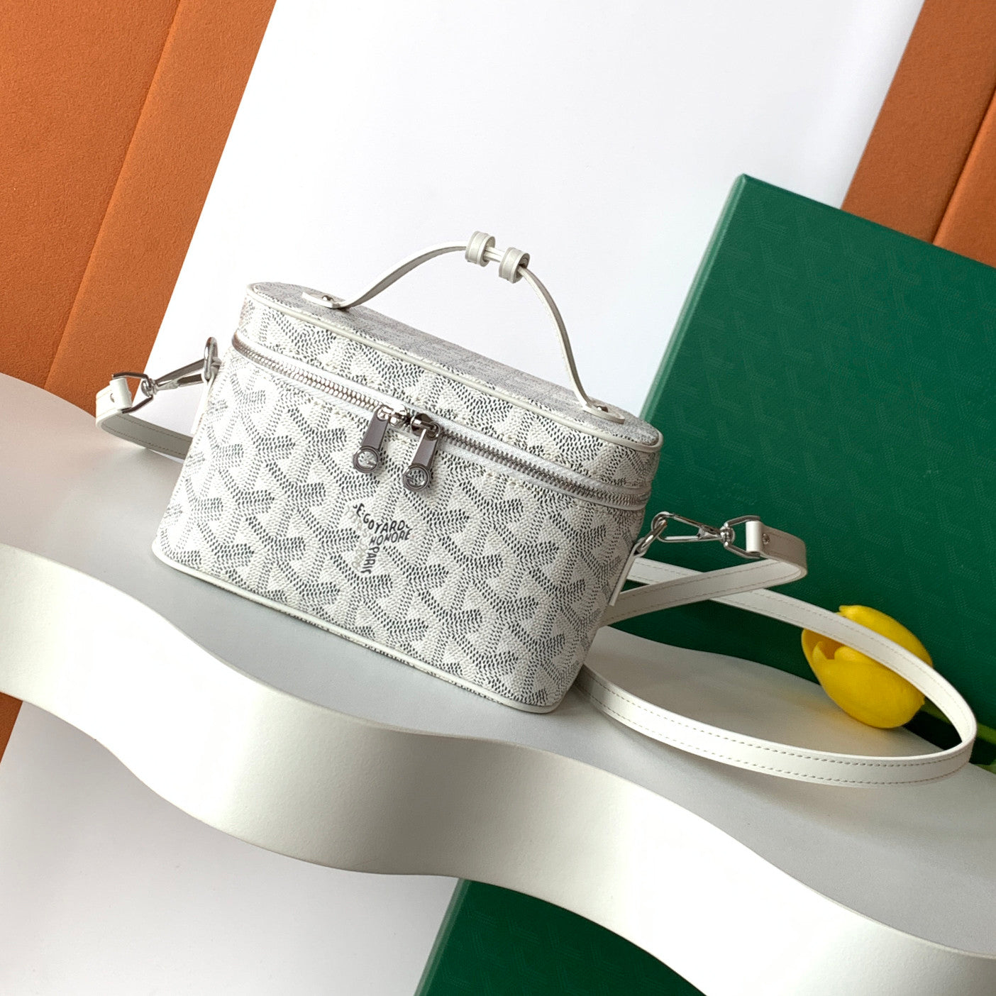 GOYARD MUSE Women's Fashion Classic Double Zip Closure Adjustable Strap Mini Makeup Bag Handbag Crossbody Bag Bags MUSEVAMINTY-09CL09P #79346