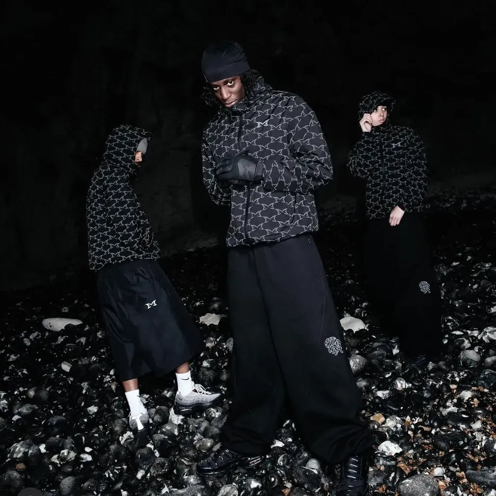 Mertra Reflective Monogram Jacket Black
