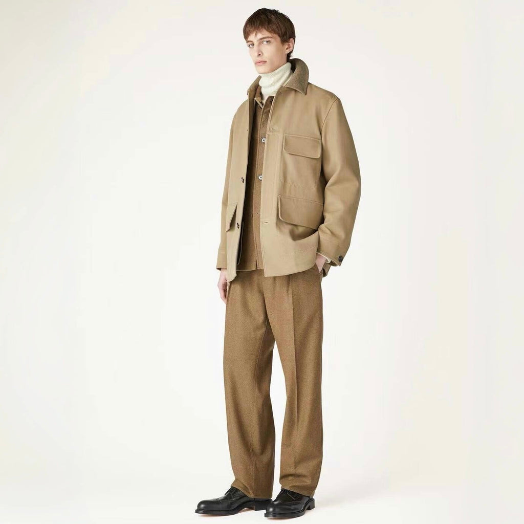 Loro Piana Men's Fall And Winter High-end Business Casual Trench Coat Jacket Lapel Single-breasted Cotton Trend Jacket Ngvp #2483