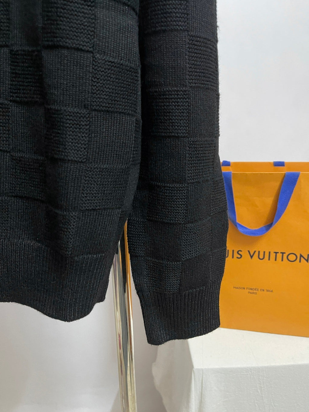 Louis Vuitton Embellished Wool Damier Pullover #333428