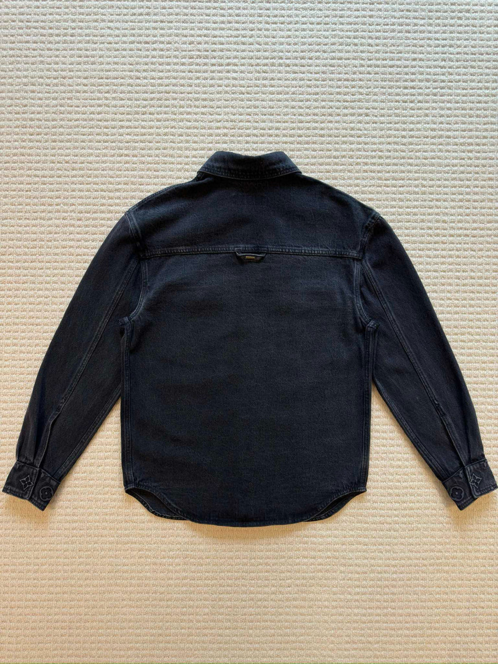 Louis Vuitton Men's Spring/autumn Fashion Casual Lapel Single Breasted Embossed Washed Denim Jacket #78387