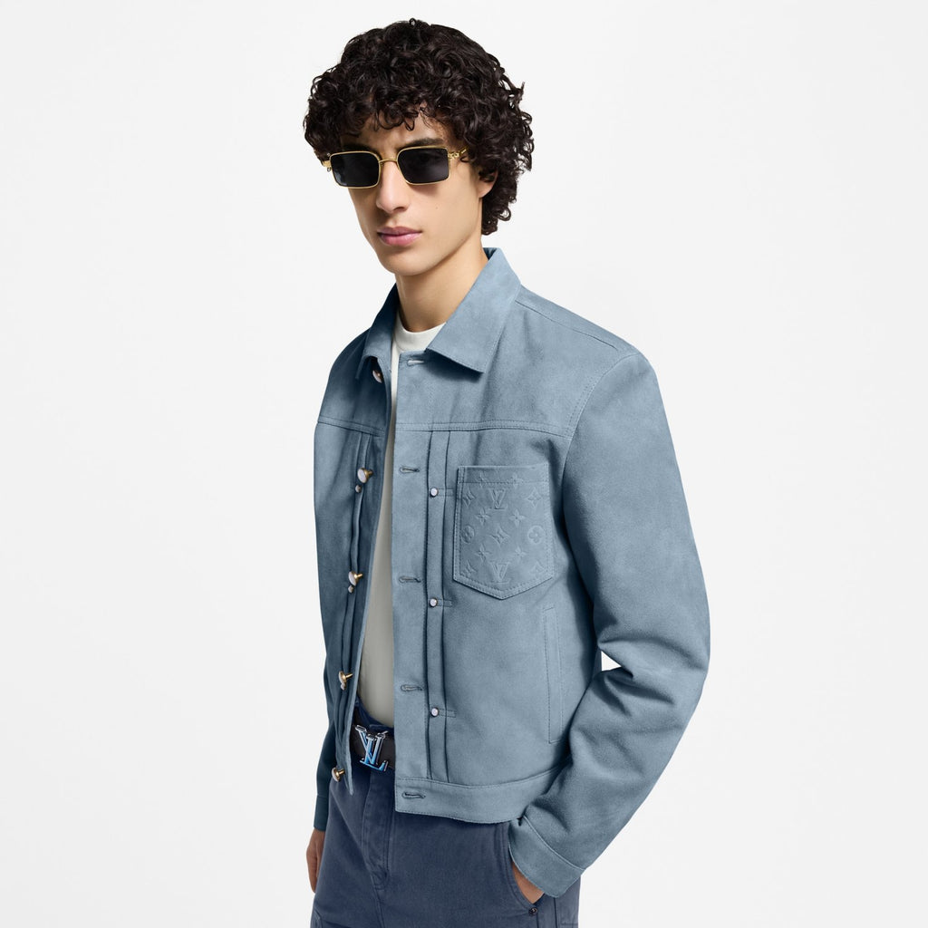 Louis Vuitton Suede Leather Type II Trucker Jacket #333592