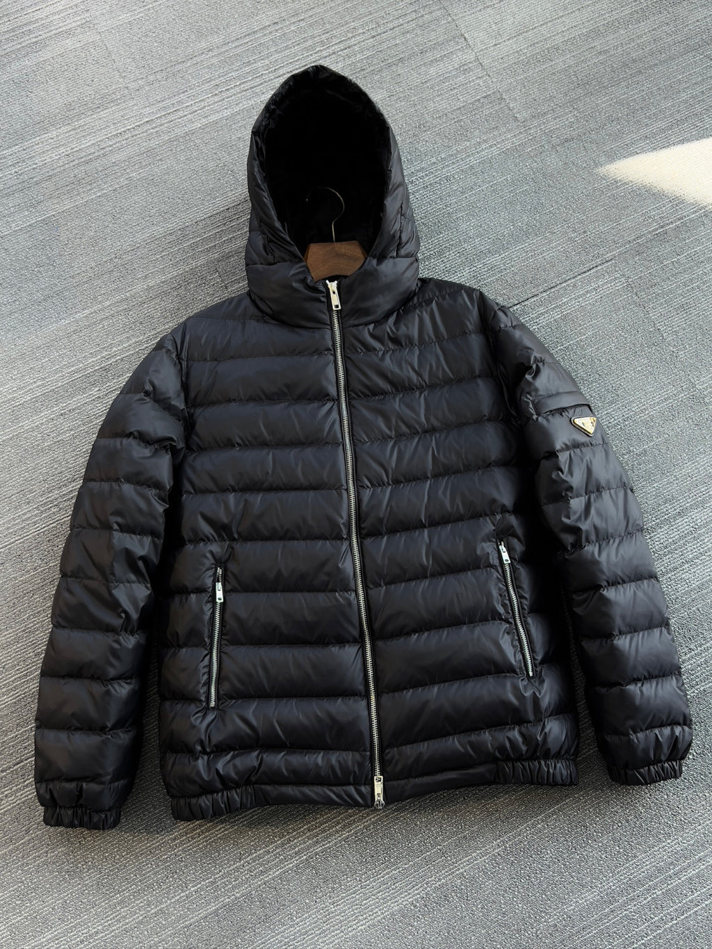 Prada Piumino Nylon Down Jacket Nero #336637