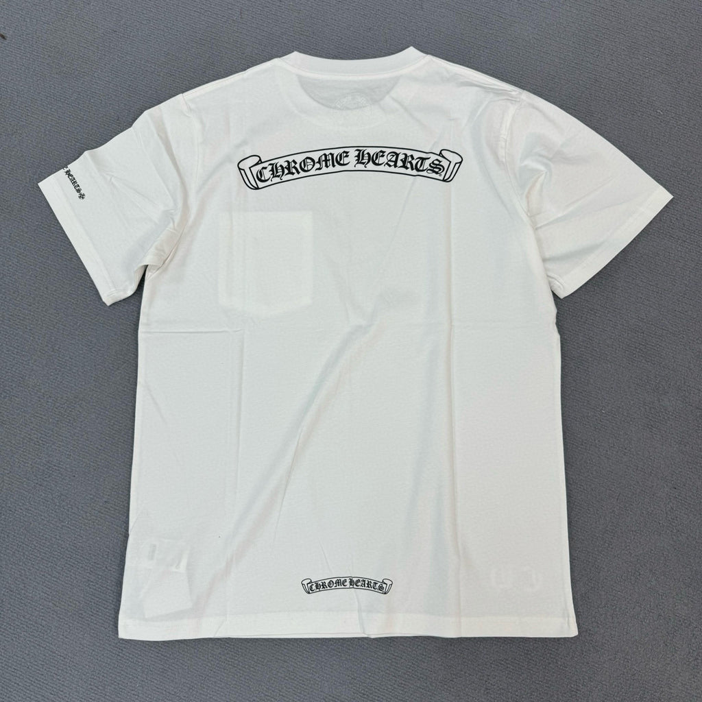 Chrome Hearts Men's Summer Solid Color Sanskrit Print Round Neck Cotton Short Sleeve T-Shirt #77169