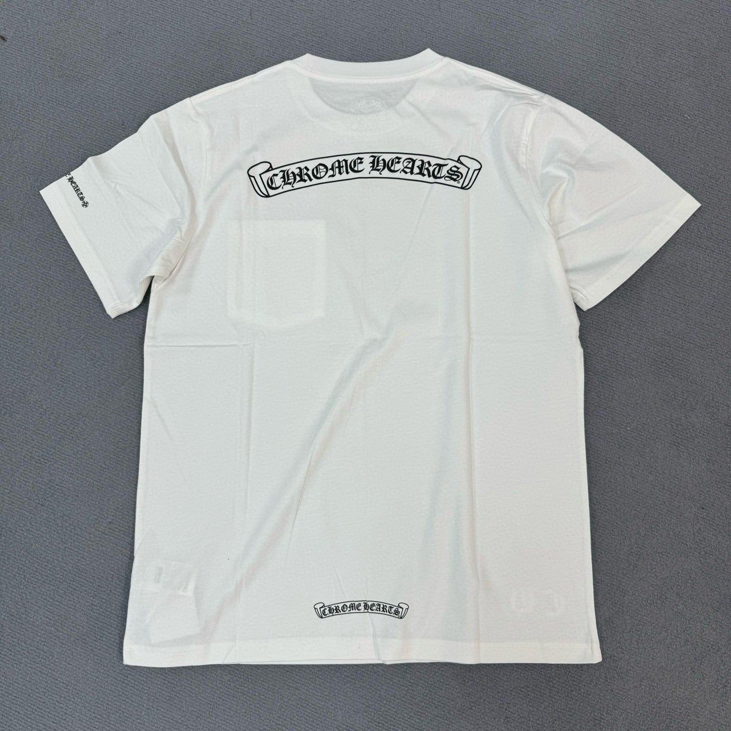 Chrome Hearts Men's Summer Solid Color Sanskrit Print Round Neck Cotton Short Sleeve T-Shirt #77169