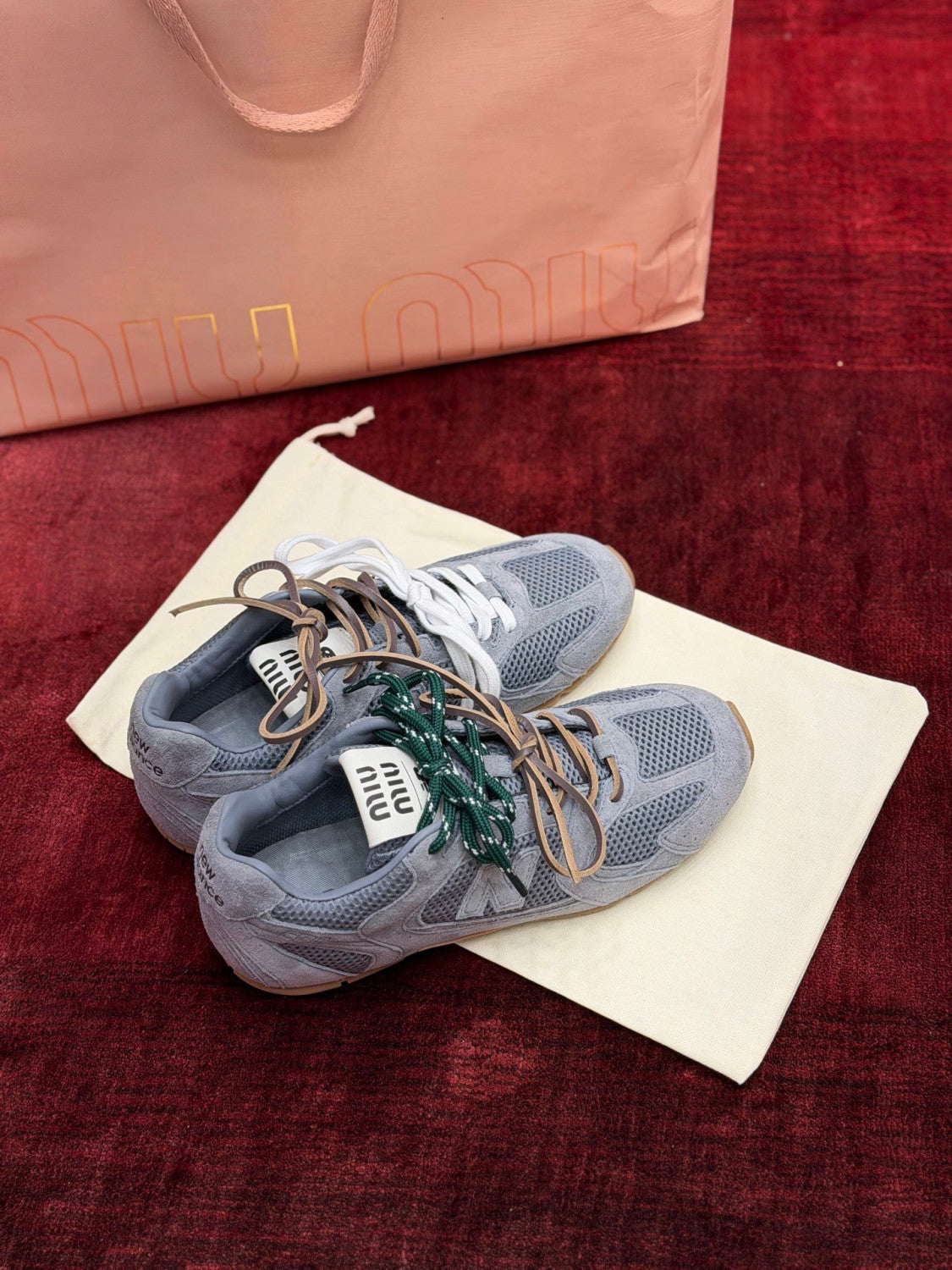 New Balance X Miu Miu 530 Sl Leather Sneakers #336509