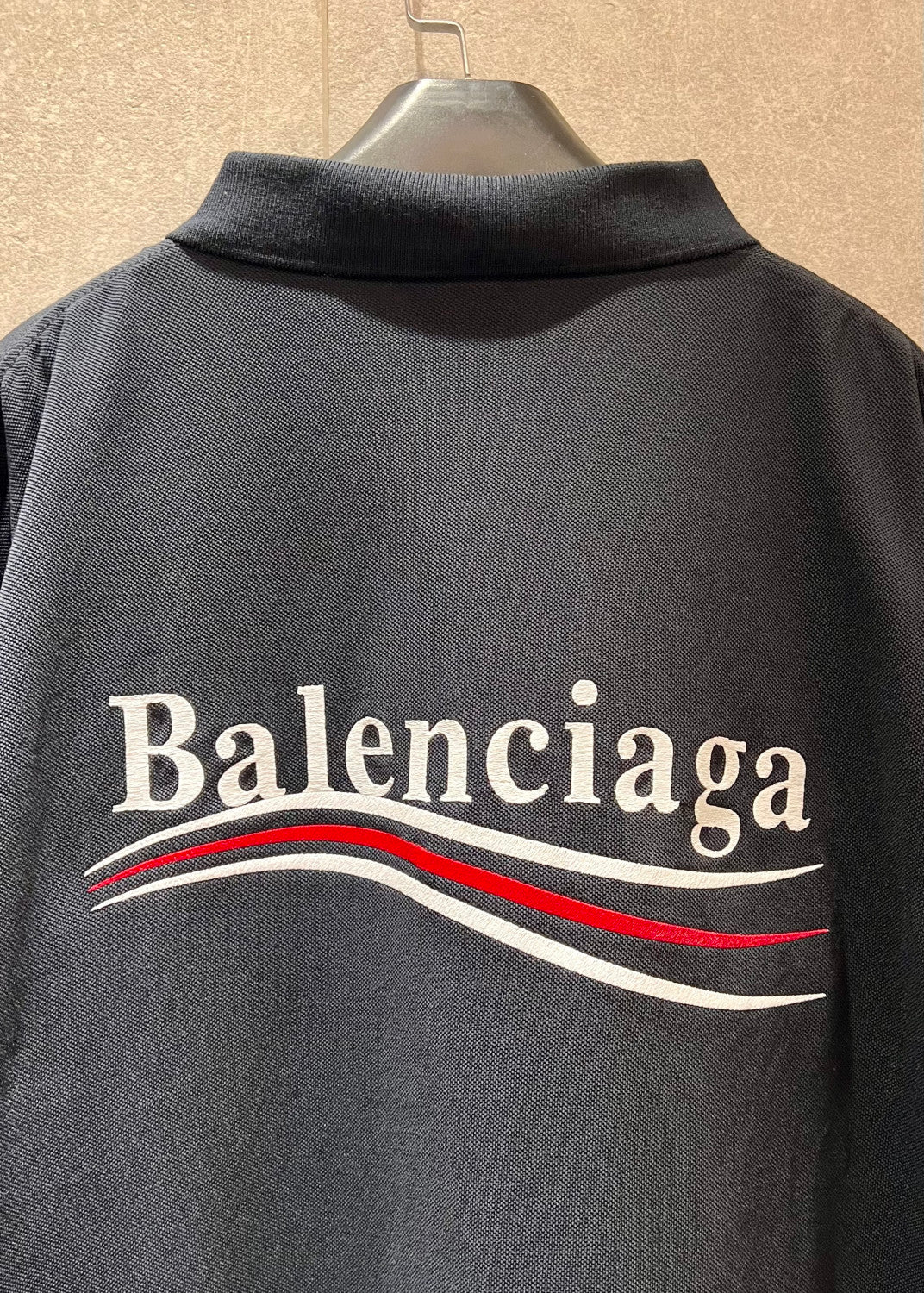 BALENCIAGA Men's Political Campaign Short Sleeve Regular Polo #335437