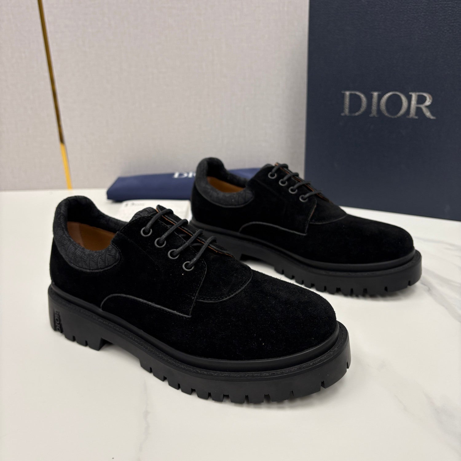DIOR Dior Explorer III Derby Shoe Black Smooth Calfskin and Black Dior Oblique Jacquard #336111