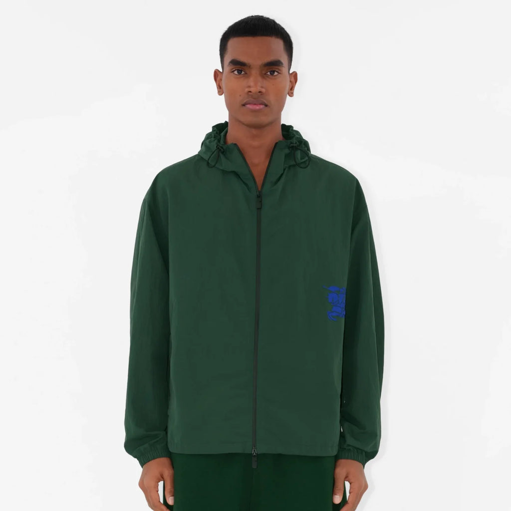 Burberry Men's Spring and Autumn Solid Color Logo Printed Hooded Zipper Long Sleeve Jacket #72149