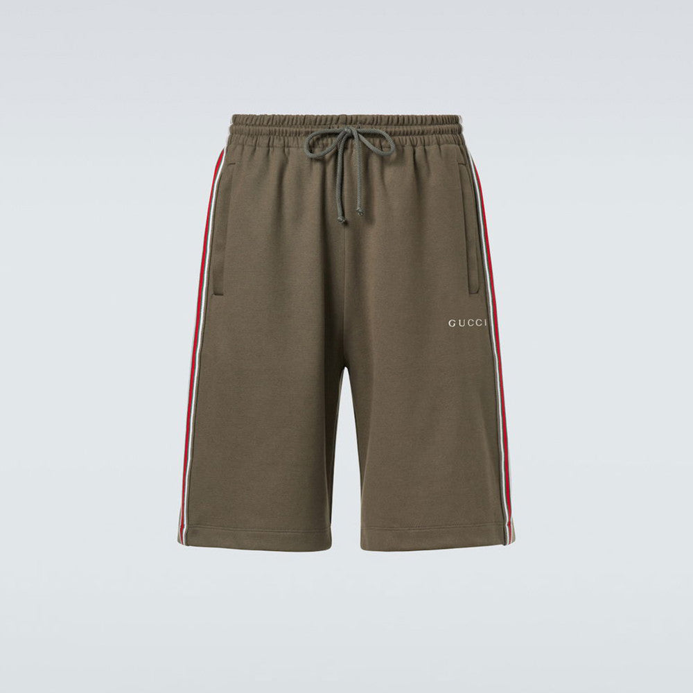 GUCCI Embroidered Logo Cotton Piqué Shorts #377960