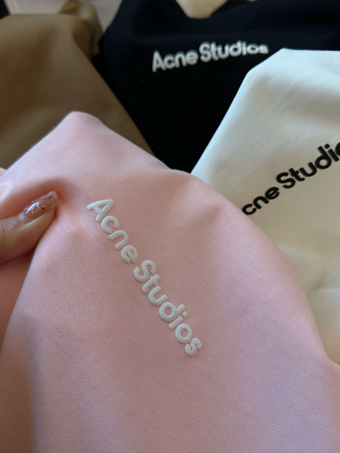 Acne Studios Men's Summer Solid Color Round Neck Pullover Loose Plain Knit Drop Shoulder Letter Short Sleeve T-Shirt #98369