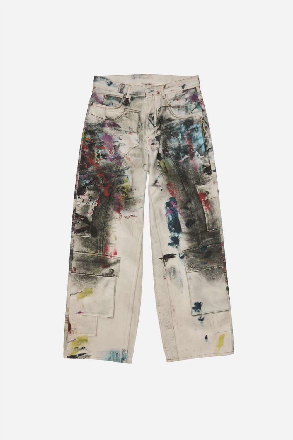 Acne Studios Men's Women's Four Seasons Old Graffiti Straight Leg Loose Fit Casual Denim Pants Ngvp #1693