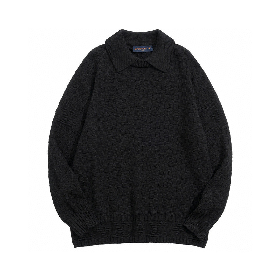 Louis Vuitton Damier Polo Neck Knitted Long Sleeve Pullover Sweater #21884