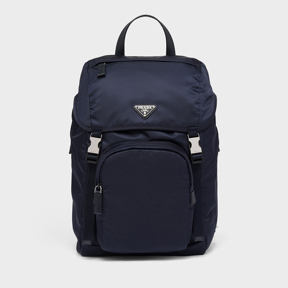 PRADA Black Re-nylon And Saffiano Leather Backpack #379110