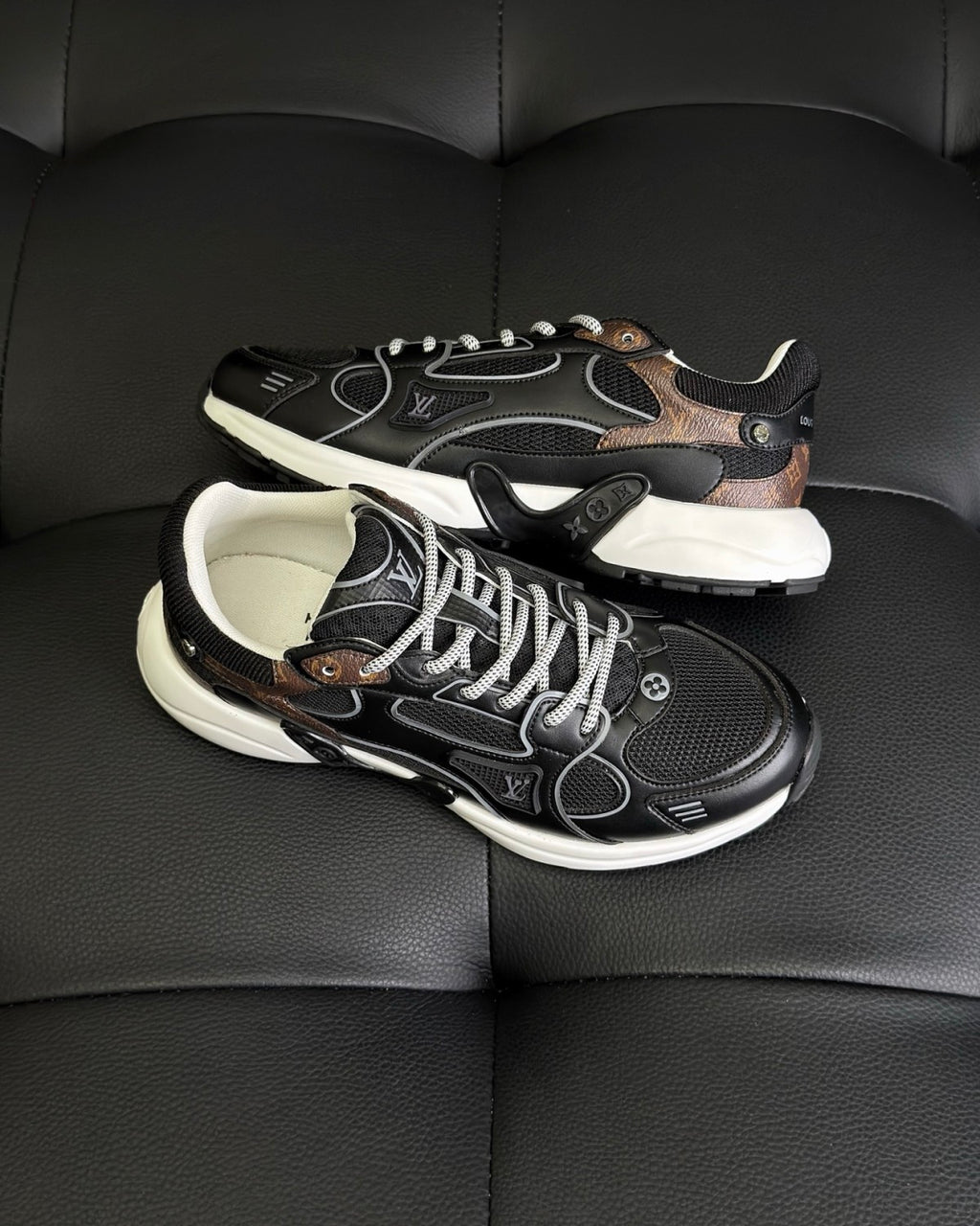 Louis Vuitton LV Olympia Men's And Women's Mesh Quilted Leather Low-top Lace-up Sneakers Shoes #76581