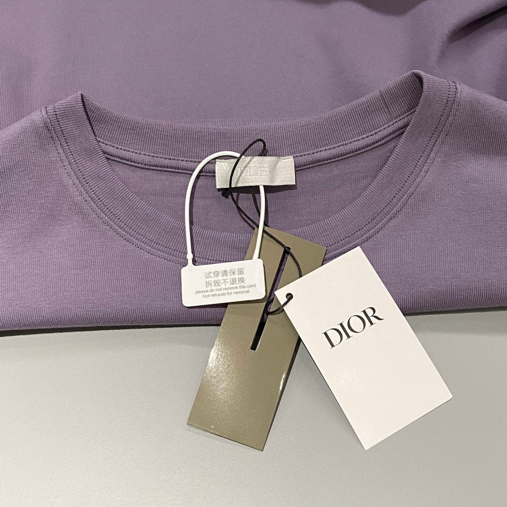 Dior Men's Summer Solid Color Embroidered Logo Round Neck Cotton Short Sleeve T-Shirt #99796