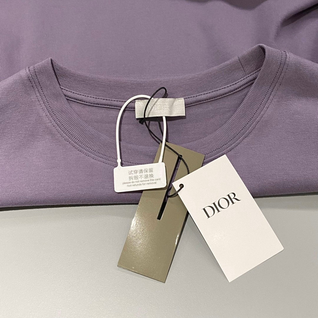 Dior Men's Summer Solid Color Embroidered Logo Round Neck Cotton Short Sleeve T-Shirt #99796