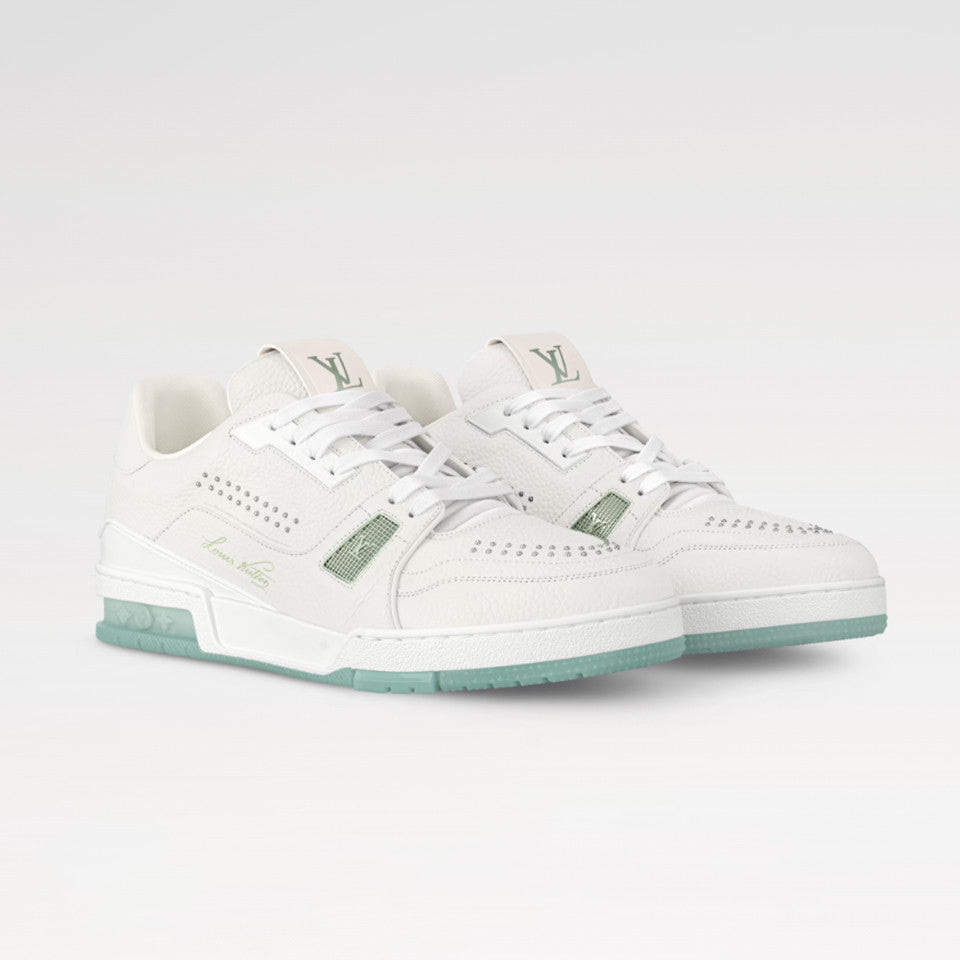 Louis Vuitton Men's & Women's LV Trainer Sneakers All-Season Low-Top Solid-Color Round-Toe Lace-Up Leather Casual Shoes #81532