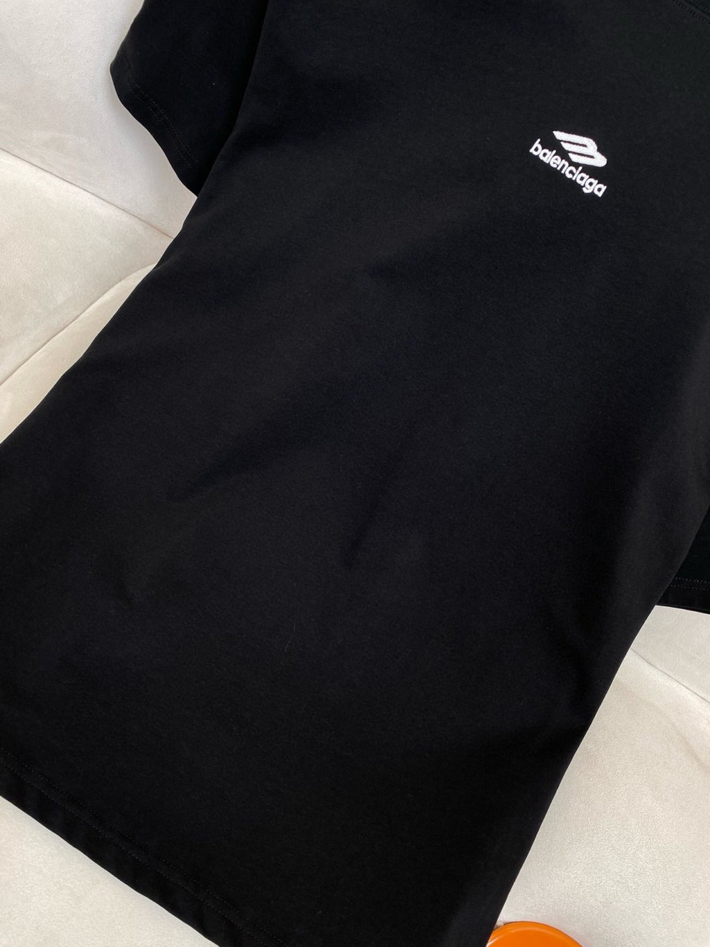 Balenciaga Men's And Women's Summer Solid Color Embroidered Logo Pattern Round Neck Cotton Short Sleeve T-shirt #74686