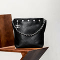 Chanel Women's Letter Logo Lattice Drawstring Closure Calfskin Mini Shoulder Crossbody Bag Bags #75892