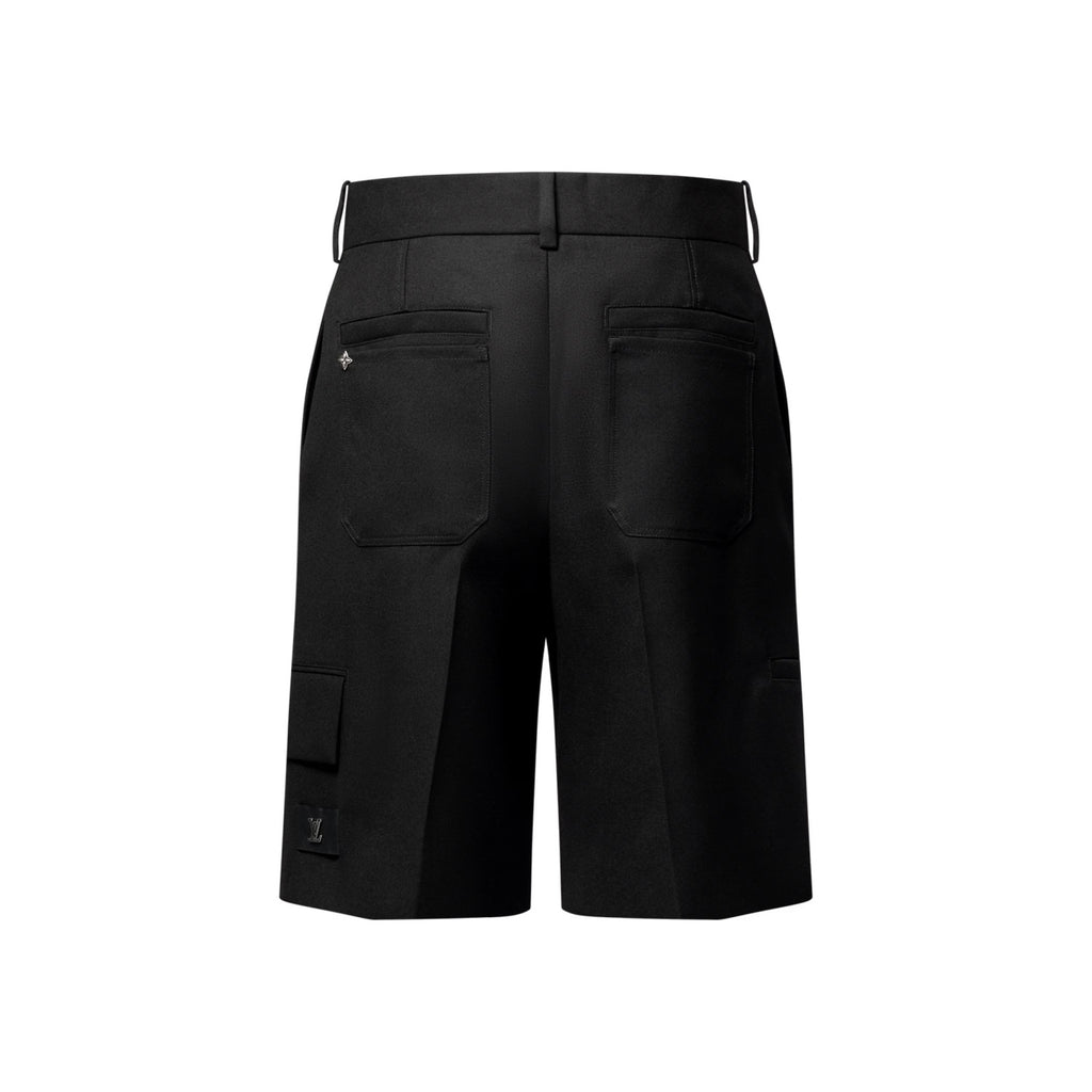 Louis Vuitton Men's Summer Solid Color Shorts with Pockets and Metallic Embellishments #75769