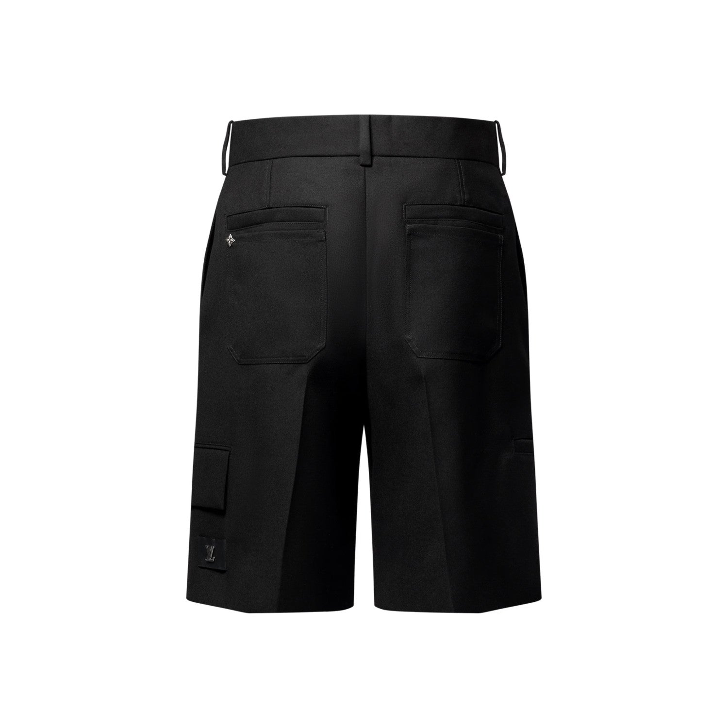 Louis Vuitton Men's Summer Solid Color Shorts with Pockets and Metallic Embellishments #75769