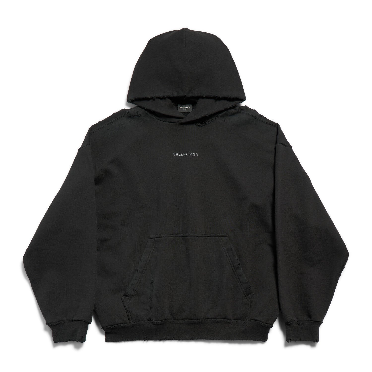 Balenciaga Men's Spring and Autumn Hot Drill Logo Letter Print Black Hooded Sweatshirt #99725