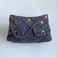 Chanel Women's Fashion Classic Solid Color Logo Denim Quilted Tote Shoulder Chain Bag Bags #79349