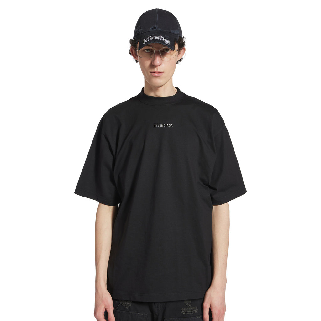 Balenciaga Men's Summer Solid Colour Letter Print Round Neck Cotton Short Sleeve T-Shirt #76722