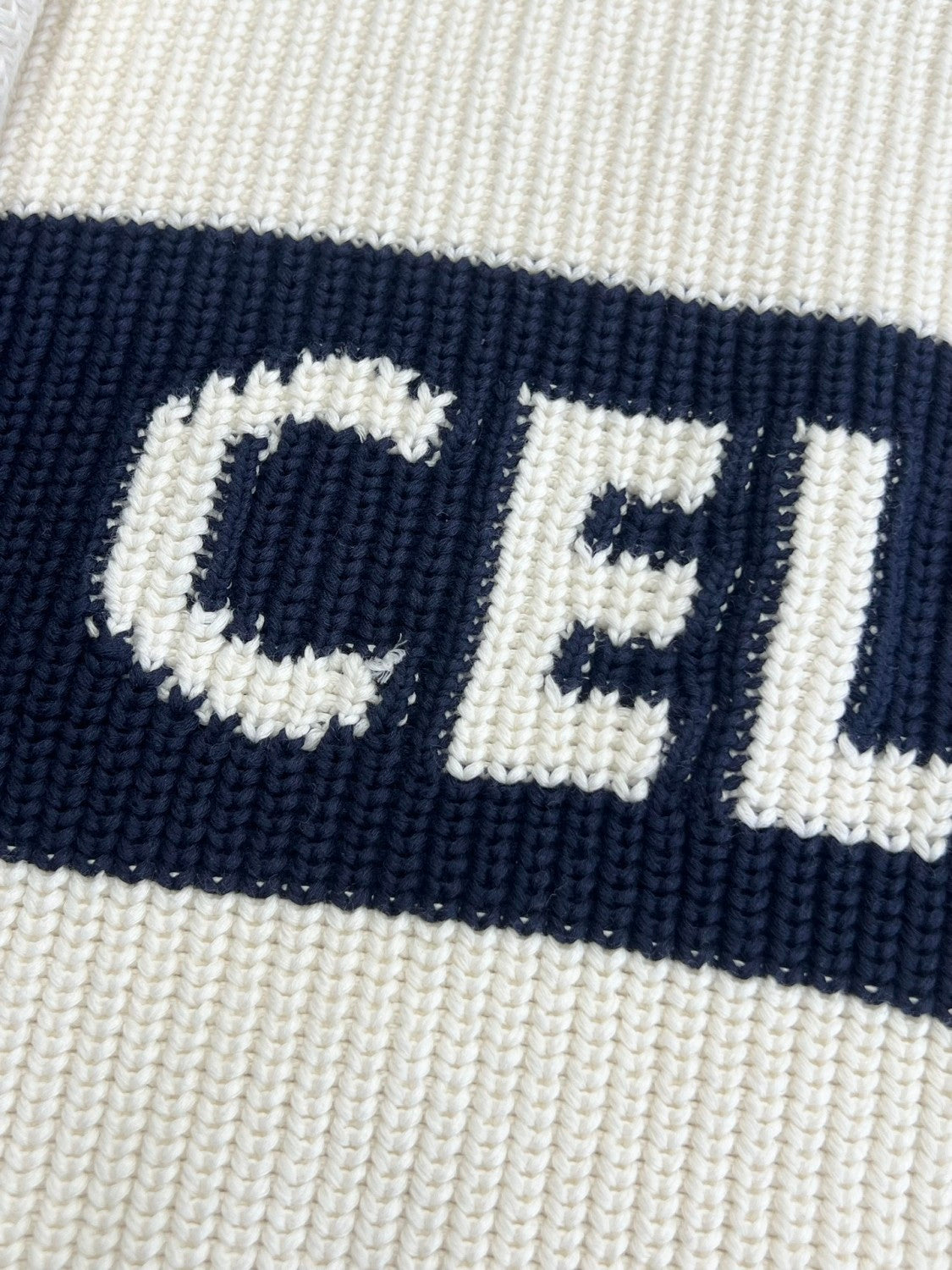 Celine Men's Colorblock Striped Logo Letter Knitted Loose Long-sleeved Sweater #334964