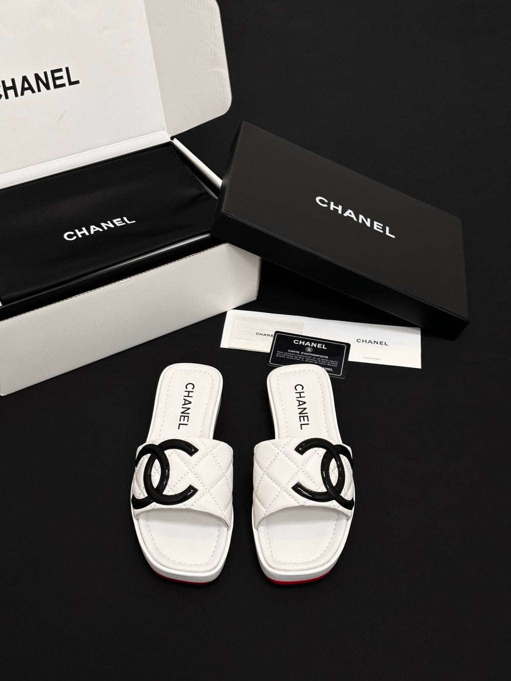 Chanel CC Vintage Diamond Slippers#380066